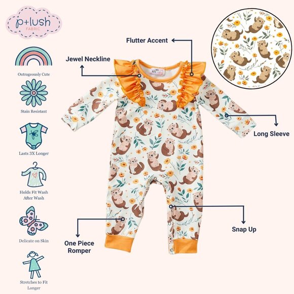 Pete + Lucy Otterly Amazing Infant Romper - Picture 1 of 1